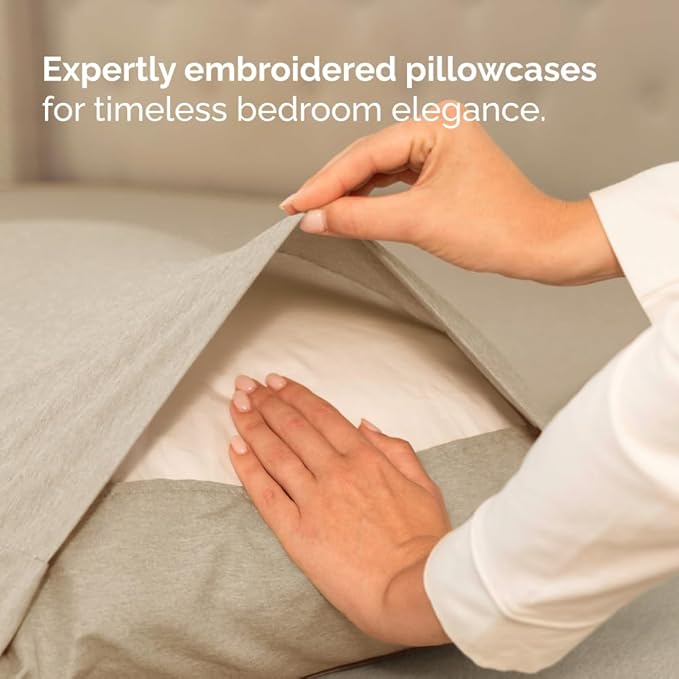 Full XL Bed Sheet Set - 4 Piece Extra Long Extended Full XL Sheets - Soft, Breathable & Cooling - Fits 8" to 16" Mattress with Deep Pockets - 54" x 80" - Wrinkle and Fade Resistant - Heathered Beige