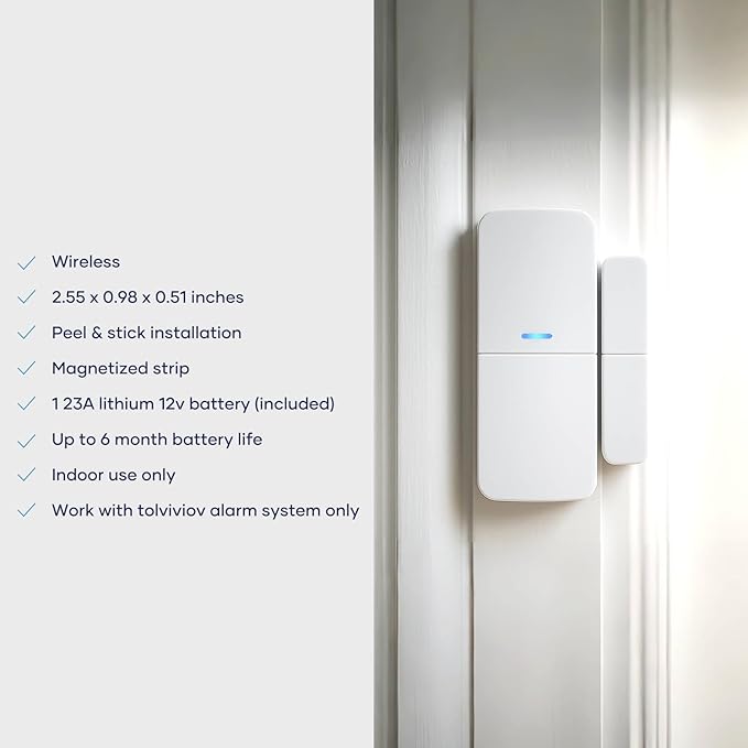 Entry Sensor (Pack of 6) - Window and Door Protection - Compatible with tolviviov Home Security System