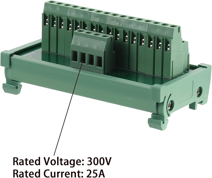 ANMBEST 2 in 16 Out Terminal Blocks Module, 25A DIN Rail and Panel Mounting Power Distribution Breakout Board for PLC Servo Power Amplifier