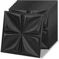 Art3d 20 Pack Decorative 3D Wall Panels, 19 Sq.Feet PVC Interior Wall Décor, 11.8"x11.8", Black