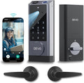 Devo G1 Video Smart Lock with Camera&Doorbell, 6-in-1 Keyless Entry Door Lock Deadbolt with Handle Set, App Remote, Fingerprint ID, Auto Locks, Built-in Wi-Fi Smart Deadbolt for Front Door