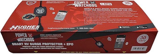 Power Watchdog Smart RV Portable Surge Protector 30 Amp - Patented Bluetooth Connectivity - Monitor Voltage/Amperage/Wattage - Replaceable Module - IP65 Water-Resistant