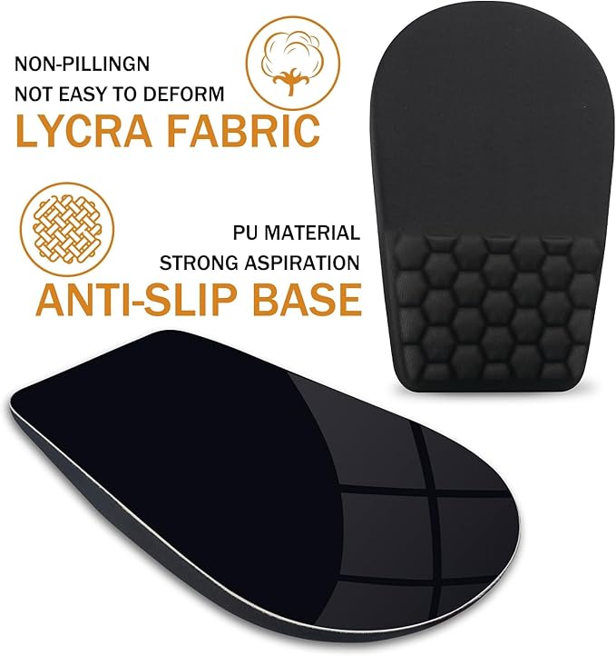 BOCHEERY Ergonomic Mouse Pad Wrist Support,Upgrade Mousepad with Massage Design,Non-Slip PU Base Desktop Mouse Pads for Pain Relief, Computer, Office & Home,12 x 8 in（E-Black）