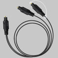 Bangun 1x2 Digital Audio Splitter Cable, Toslink Digital Fiber Optic Audio Splitter 1 Male Input 2 Male Output (for Home Theatre, Xbox, PS5/PS4), 6ft