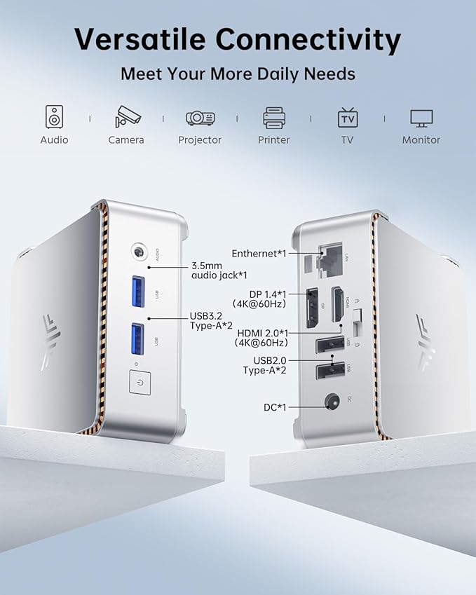 KAMRUI Essenx E2 Mini PC, 16GB RAM 1TB SSD Mini Computers,12th Alder Lake N95 (Beat N100, up to 3.4GHz) Micro PC, HDMI+DP1.4 Dual 4K UHD Small PC,Gigabit Ethernet,WiFi,BT,Home/Office Mini Desktop pc