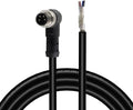 Lonlonty M8 Aviation Sensor Cable 4 Pin M8 Industrial Sensor Connector Shielded Cable,Field Assembly 8mm Connector A Coding Shielded 6.5Ft/2M (4-Pin,Right Angle,Male)