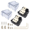 2Way Power Distribution Block 4AWG / 8AWG in 8 AWG Out Car Amplifier Audio Amp Splitter 2PCS