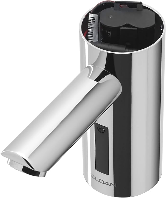 Sloan Optima EAF-200 Sensor Activated Touch-Free Faucet, Commercial Grade w/Mounting Hardware - 0.5 GPM Bluetooth Plug Adapter Hardwired Deck-Mounted Mid Body, Polished Chrome Finish, 3335050