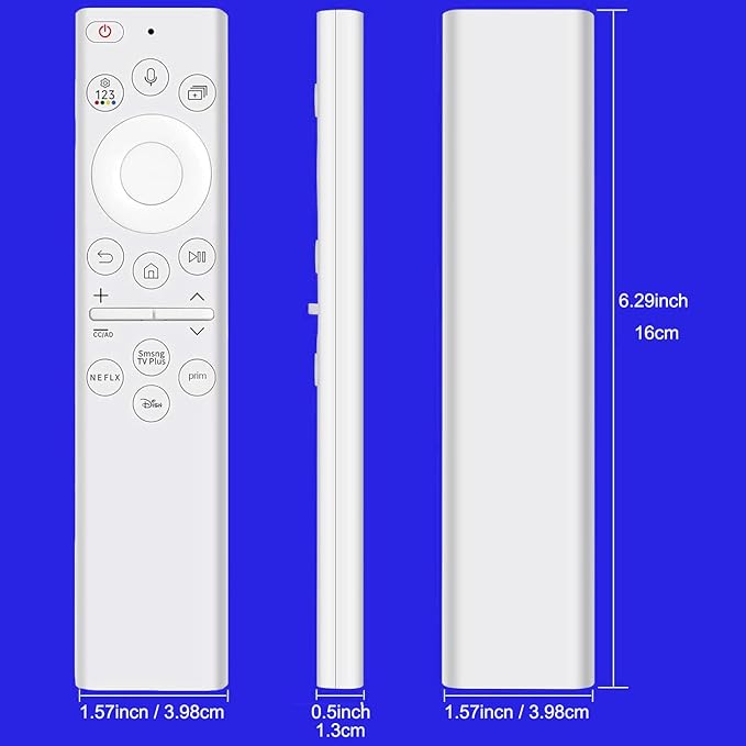 Replacement Voice Remote Control for All Samsung TVs, Universal Remote for All Samsung TV Curved Frame UHD QLED LED 4K 8K Smart TVs, 4 Shortcut Buttons, White