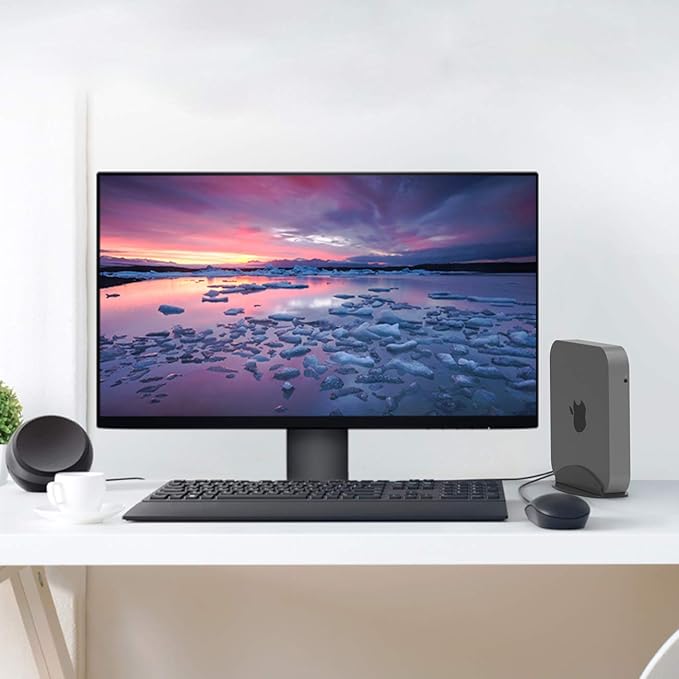 Bylitco Desktop Stand for Mac Mini 2010-2023,M1/M2,Vertical Holder,Perfect for Desk Organization and Heat Dissipation，Soft Cushioned Protection, Space-Saving Design- Black