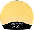 Wake Up Light Sunrise Alarm Clock for Kids, Heavy Sleepers, Bedroom, White Noise Sound Machine with 5W Stereo Bluetooth Speaker, 25 Natural Sounds, Dual Alarms, 17 Color Night Lights, Ideal for Gift