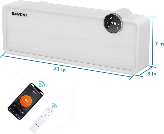 Wall Heater,SAYDSI 1500W Indoor Electric Space Heater for bedroom home room space Up to 1000 sq. ft