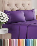 Full Size 4 Piece Sheet Set - Comfy Breathable & Cooling Bed Sheets Set - Hotel Luxury Bedding for Women, Men, Kids, Teens, Boys & Girls - Deep Pockets, Ultra-Soft, Wrinkle Free - Oeko-Tex - Purple
