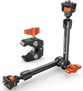 K&F CONCEPT 11" Magic Arm Clamp Kit with ARRI 1/4" & 3/8" Thread Screw, 360° Ball Heads Arm with Clamp Mount for DSLRs, Camera Cage, Monitor, LED Light, Webcam, Action Camera