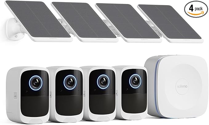 Safemo 4K Security Cameras Wireless Outdoor/Indoor, Battery Cameras for Home Security, No Monthly Fees, 32G Local Storage, Advanced AI, 5W Solar Panels, Color Night Vision, 2-Way Audio, 2.4Ghz WiFi