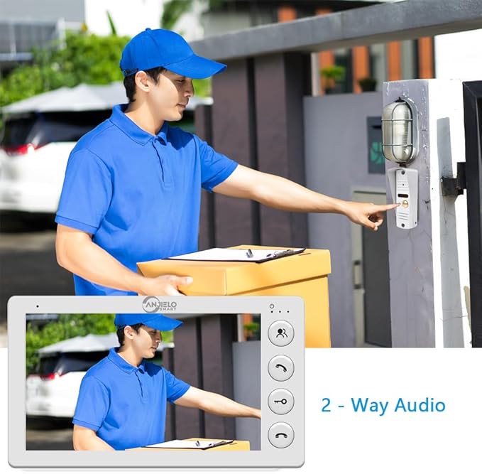 Video Intercom doorbell System,Video doorphone kit, Support 2 Way Audio,One Key Unlock for Home Apartment (1 doorbell + 1 Monitor)