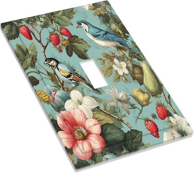 Bvtewkhz William Morris Flower 1 Gang Single Toggle Wall Plate Cover Decorative Light Switch Covers Electrical Faceplate Switch Plates for Bathroom Kitchen Home