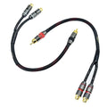 Arklove 1ft Shielded RCA Splitter Subwoofer Stereo Audio Video Cable 1 Male to 2 Female Dual Speaker Y Adapter Connector Extension Cord 24k Gold Plated(2 Pack)
