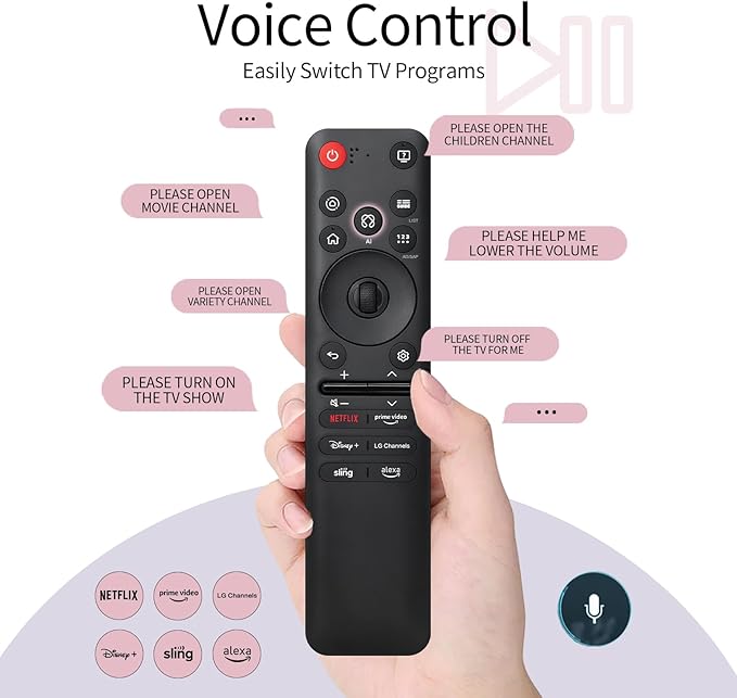 Replacement for LG MR25GA Magic Remote AKB76046602, Voice Control & Pointer Remote Compatible with LG TVs 2025 OLED G5/C5/B5 QNED 92A/85A/80A UA77 Series & Older Models MR25GA/24GA/23GA/22GA/21GA/20GA