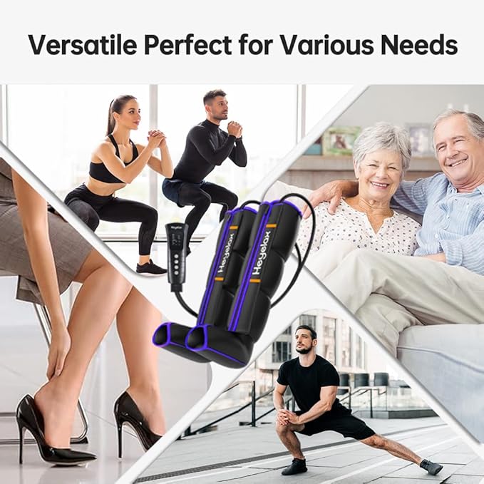 Heyelax Leg Compression Massager for Circulation and Pain Relief FSA, Recovery Boots Sleeve for Fast Therapy, Full Leg Massager as Ideal Gifts for Women Men (Small)