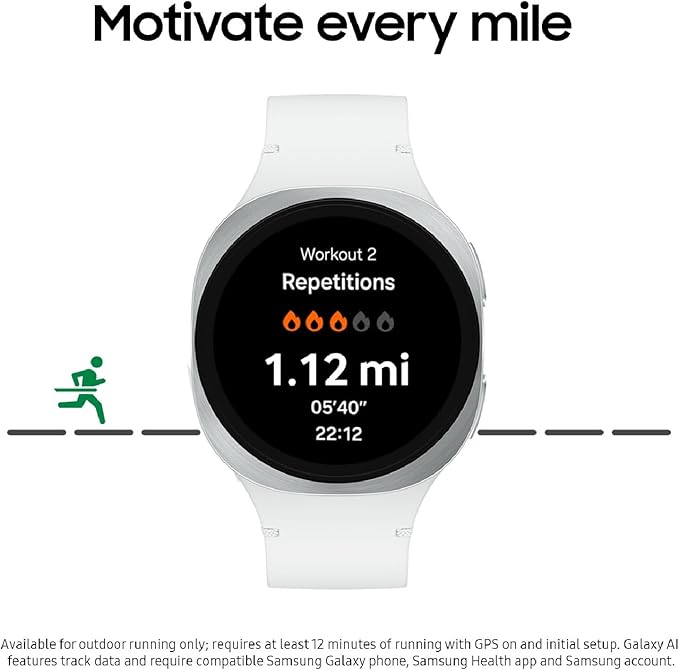 Samsung Galaxy Watch 8 (2025) 40mm LTE Smartwatch, Cushion Design, Fitness Tracker, Sleep Coaching, Running Coach, Energy Score, Heart Rate Tracking, Silver [US Version, 2 Yr Warranty]