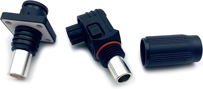 1 Set Battery Energy Storage Connector, 120A High Current Connectors Quick Plug Terminal Black Right Angle Plug and Socket IP67 Waterproof Power Adapter Crimping 25mm² Wiring (1000V)