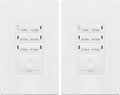 ENERLITES 4-Hour Countdown Timer Switch, 5-10-30-60 Min, 2-4 Hour, for Bathroom Fans, Lights, 120VAC Neutral Wire Required, UL Listed, HET06-W-2PCS, White, 2 Pack