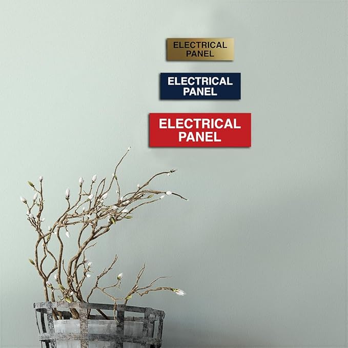 All Quality Basic Electrical Panel Sign - Fire Regulation Safety Compliance Sign - Dark Brown - Large (5 Pack)