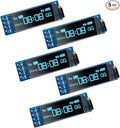 Hosyond 5 Pcs 0.91 Inch I2C IIC OLED Display Module OLED Screen DC 3.3V~5V Compatible with Arduino Raspberry PI (Blue Display Color)