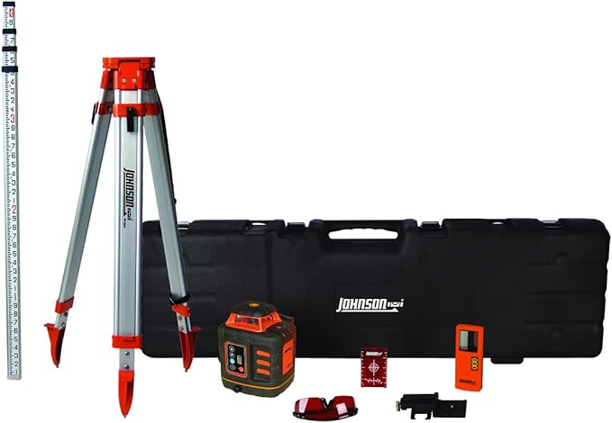 Johnson Level & Tool 99-027K Self-Leveling Rotary Laser System, 8.75", Red, 1 Kit,Orange