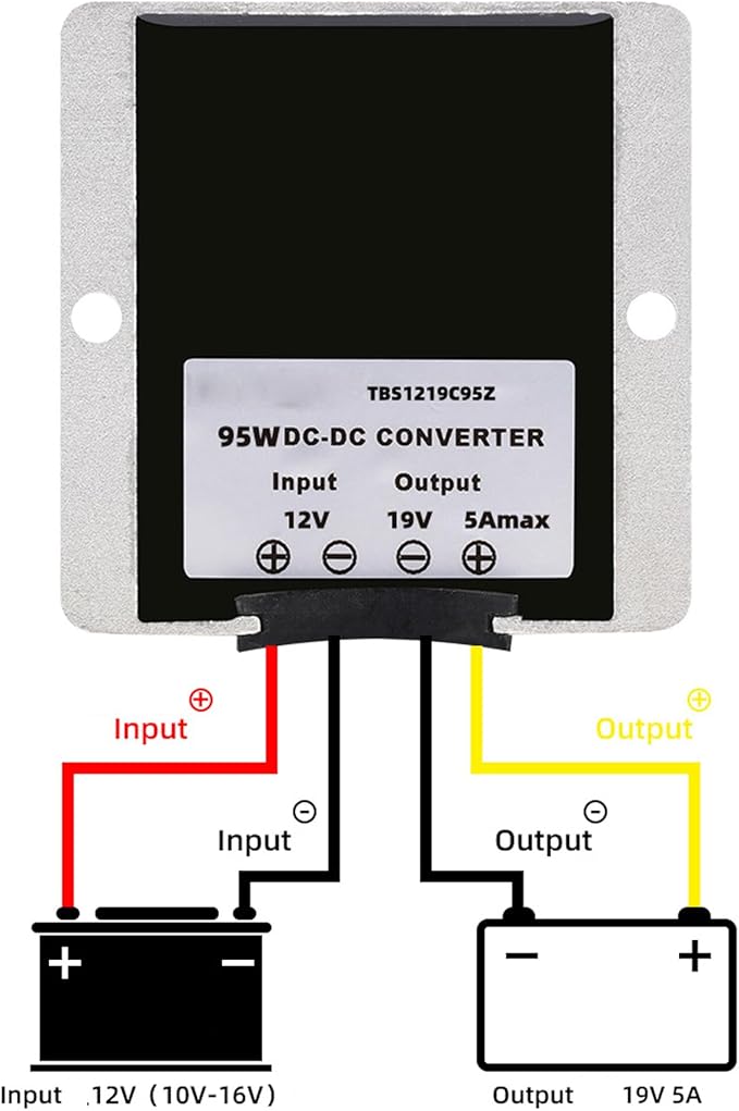 MGGi DC/DC Converter 12V Step Up to 19V 5A 95W Voltage Regulator, Power Adapter Voltage Booster, Power Supply Module Boost Transformer for Car Truck Vehicle Boat