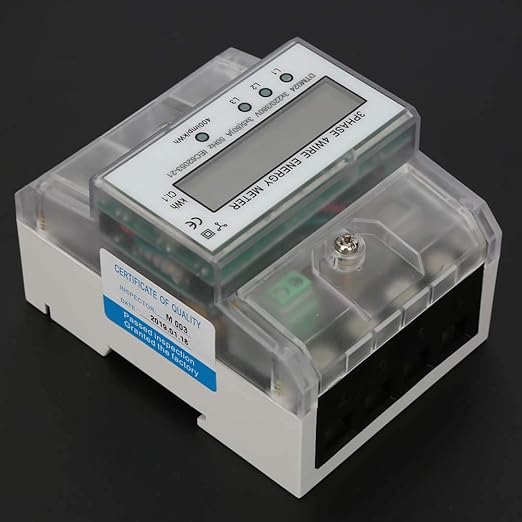 Electric Power Meter, Phase 4 Wire KWh Meter with LCD Display 5-80A Energy Consumption Digital Electric Power Meter Three Phase 4P LCD Power Meter, 220/380V