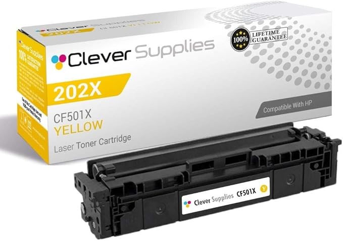 CS Replacement Toner Cartridge Compatible with HP 202X CF502X Yellow Pro MFP M281fdw M254dw M281dw M254dn M254nw M281fdn M281cdw M280nw M281 M254
