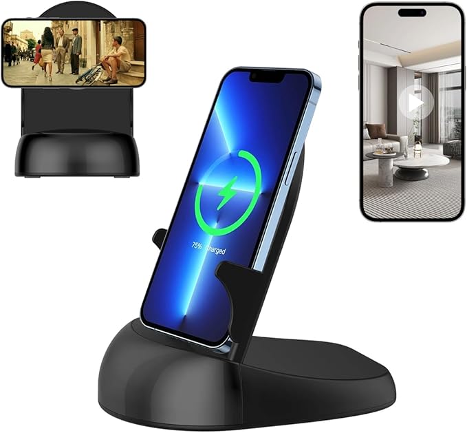 Alkaenum FHD 1080p Dome Camera WiFi Wireless Phone Charger,Indoor Security Camera with Motion Activated, (Rotate Lens) 250°Viewing Angle for Home Security(2.4/5G)