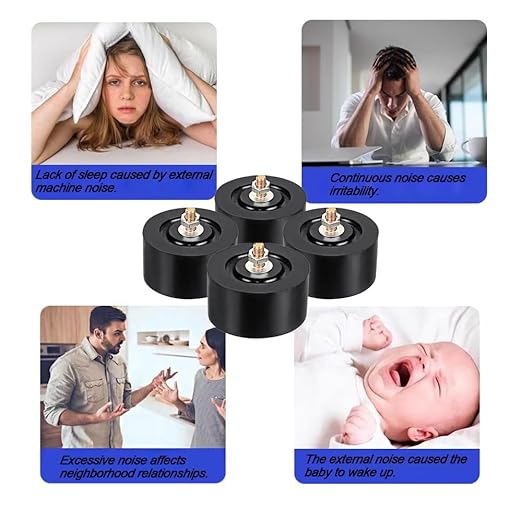 Anti Vibration Pad Air Conditioner Base,Noise Reduction and Shock Absorption Bracket,Upgraded Air Conditioner Shock Pad Thickened Floor Bracket,4 Packs (Rubber Round - Diameter 9cm)