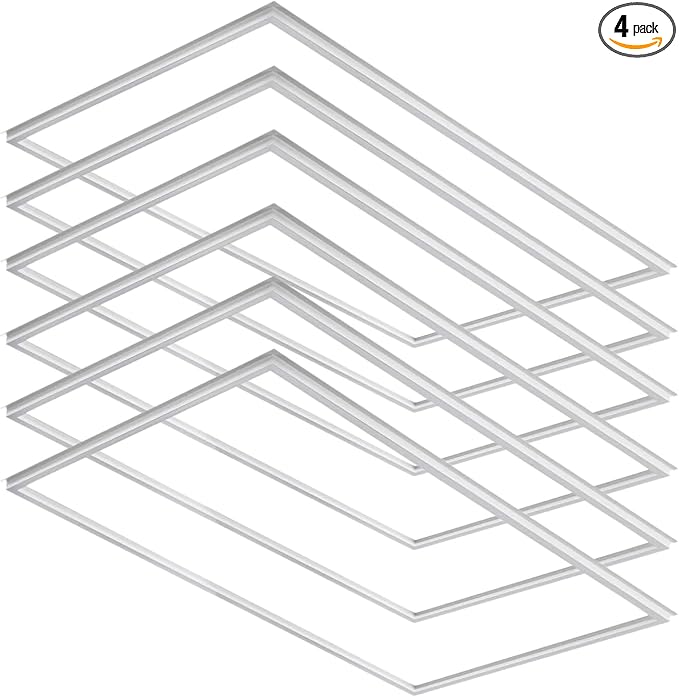 2x2 FT Edge-Lit Frame LED Panel Lights,5CCT Selectable 3000K-6500K, 2600/3900/5200LM,20W/30W/40W Switch Grid Drop Ceiling Lights,0-10V Dimmable,Damp Rated,100-277V,ETL Listed (2 x 4-6 Pack)