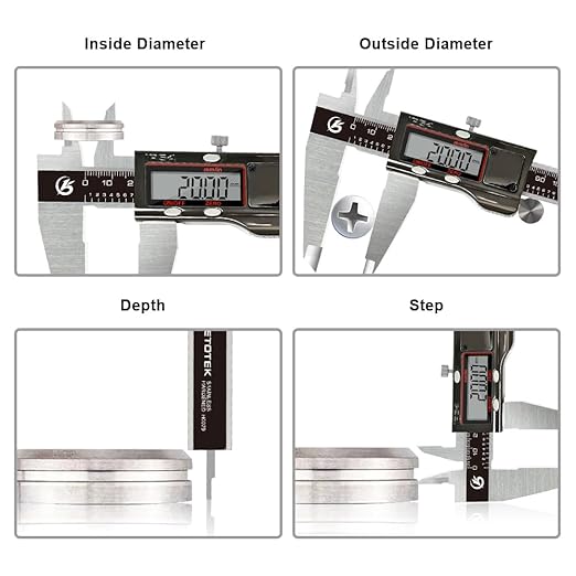 KETOTEK Digital Caliper, 12 Inch/300mm Vernier Caliper Measuring Tool with Stainless Steel, IP54 Splash Proof, Electronic Micrometer LCD Screen Auto-Off, Inch/Millimeter Conversion for 3D Printing
