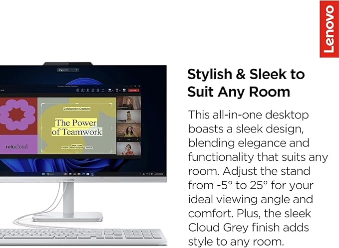 Lenovo IdeaCentre 24" FHD All-in-One Desktop Computer with Lifetime Office 365 for The Web • 32GB RAM • 2TB Storage • Intel Core • Wired Keyboard and Mouse • Windows 11