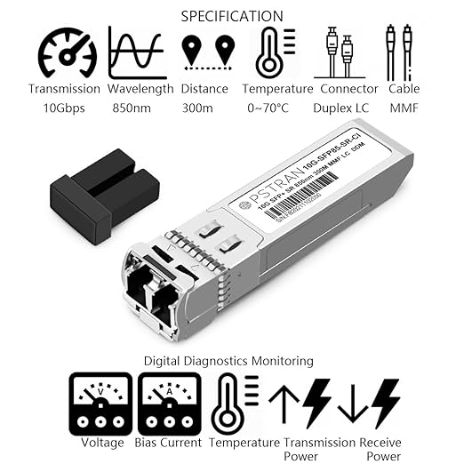 OPSTRAN 10GBASE-SR SFP+ Optical Transceiver Module Compatible with Netgear AXM761 850nm 300m DOM Duplex LC MMF