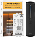 BTF-LIGHTING RF 2.4GHz Wireless Remote RC08RFB & C02W Dual White 2.4GHz Tuya WiFi Controller Kit Alexa Google Home APP Control for CCT PWM 5050SMD FCOB (+ CW WW) 3PIN LED Strip DC12V DC24V
