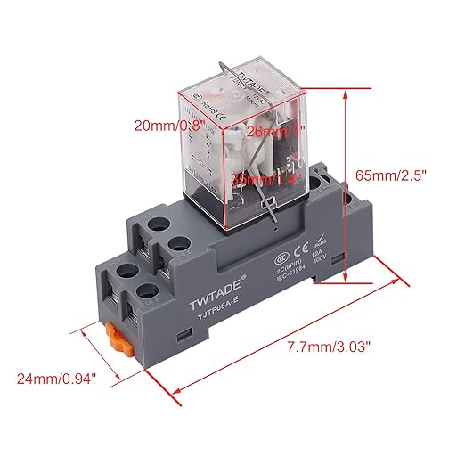 TWTADE/AC 24V Relay 10A Electromagnetic Power Coil Relay 8 Pins DPDT 2NO+2NC with Indicator Light and Socket Base -YJ2N-LY