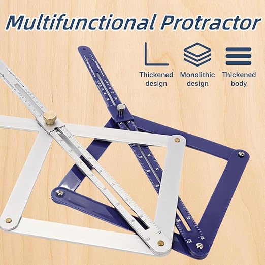 Premium Corner Angle Finder, Protractor Angle Finder Tool, Miter Angle Finder for Precise Cuts and Corner Measurements, Aluminum Alloy Build (Aluminum-Short)