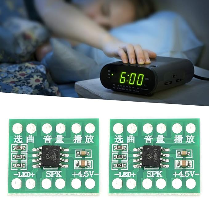 flexman 2Pcs Music Chip DIY Module, Sound Chip with Three Levels of Volume Adjustment, LED Chip Support 38 Songs for Smart Doorbell, Smart Lock, Music Toys, Tell Time Alarm Alock