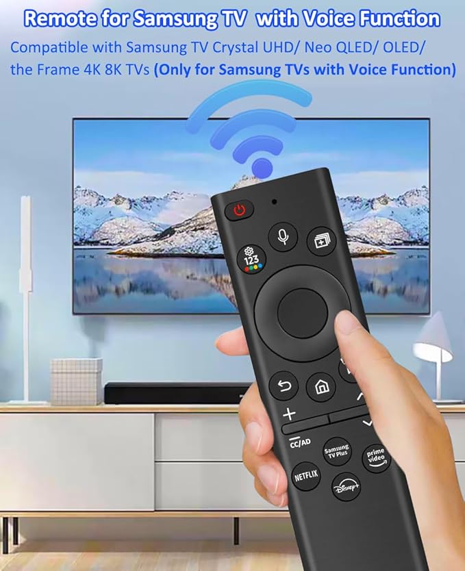 New Replacement Voice Remote Control for Samsung TV, Compatible for All Samsung TV Crystal UHD/Neo QLED/OLED/The Frame 4K 8K TVs