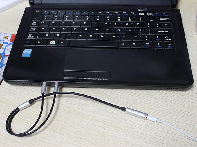 CANFON Headphone Splitter for Computer 3.5mm Female to 2 Dual 3.5mm Male Headphone Mic Audio Y Splitter Cable Smartphone Headset to PC Adapter(100CM, Black)
