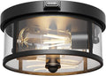 Outdoor Ceiling Light with Motion Sensor 9.3in - Porch Lights Outdoor, E26 Base, Flush Mount, 360° Detection, 3 Modes (Auto/Dusk to Dawn/Always-on), Farmhouse Ceiling Light for Porch, Entryway