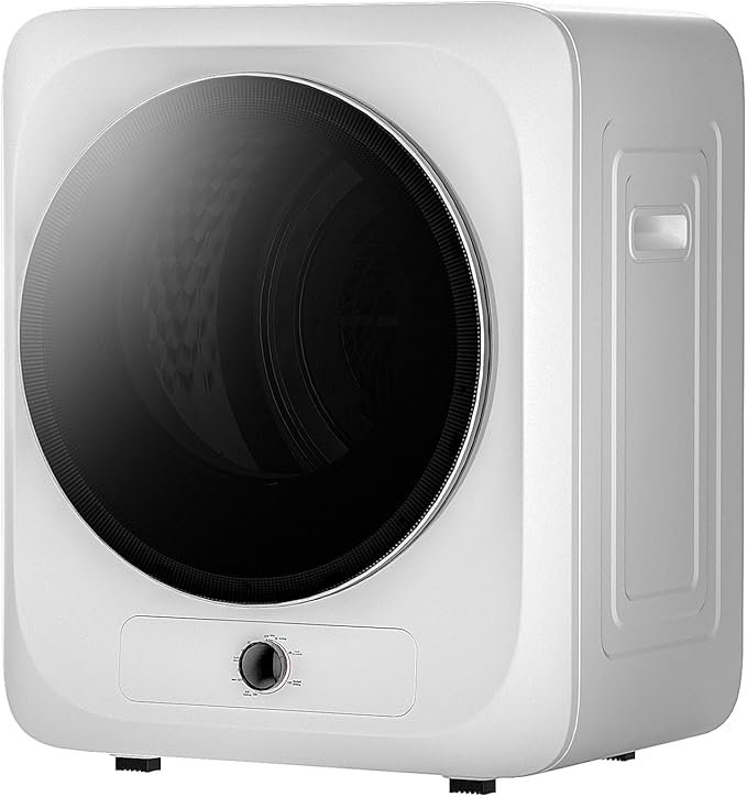 VCJ Portable Clothes Dryer for Apartment, 10lbs Compact Electric Laundry Dryer with Stainless Steel Tub, 1.5 cu.ft Suitable for Apartments, Dorm, RVS
