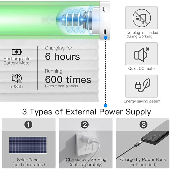 Tokblind Motorized Sheer Shade with Remote Control, Blackout Electric Roller Blinds Compatible with Alexa via Hub, Rechargeable Smart Window Shade Custom Size (Blackout Greyish White)