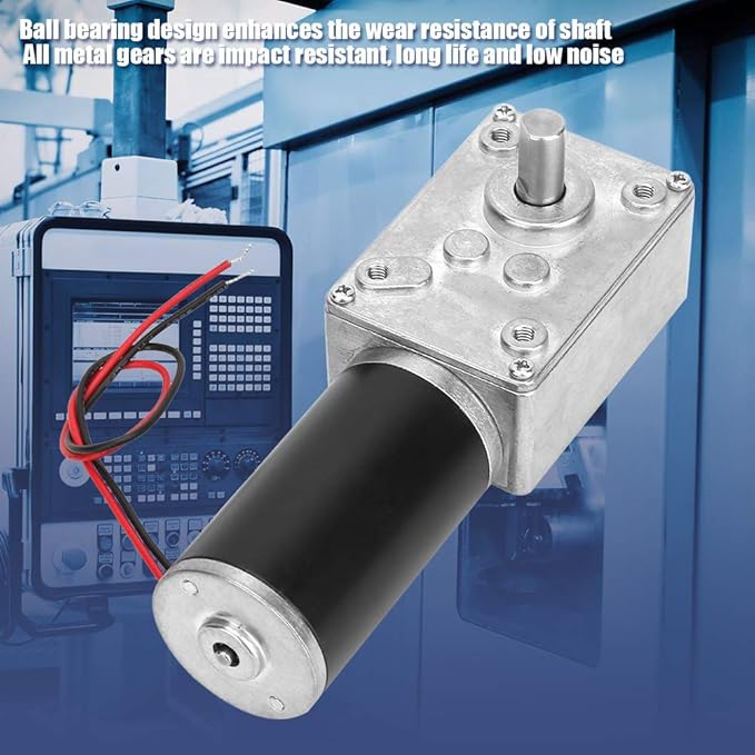 Reversible Gear Motor, 24V 8mm Shaft Gear Motor High Torsion Speed Reduce Electric Motor for Curtain Machine Advertising Equipment Window Opener Smart Device (10RPM)