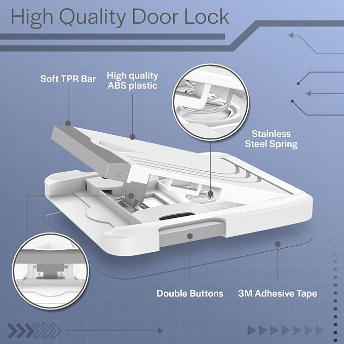 Todays Kids 2 Pack Sliding Door Lock - Child Proof Lock for Sliding Door, Easy to Install Sliding Window Lock - Strong Adhesive Sliding Door Security Lock, Versatile Window Locks & Sliding Door Lock